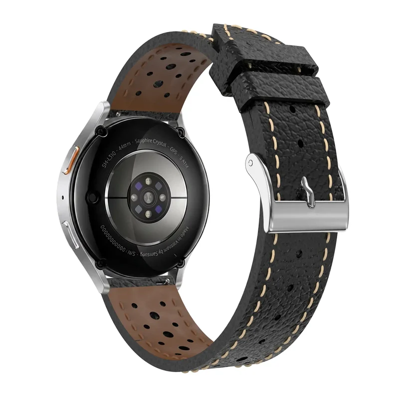 Samsung Galaxy Watch 6 Classic - 47mm Zephyr Lederarmband (Schwarz)