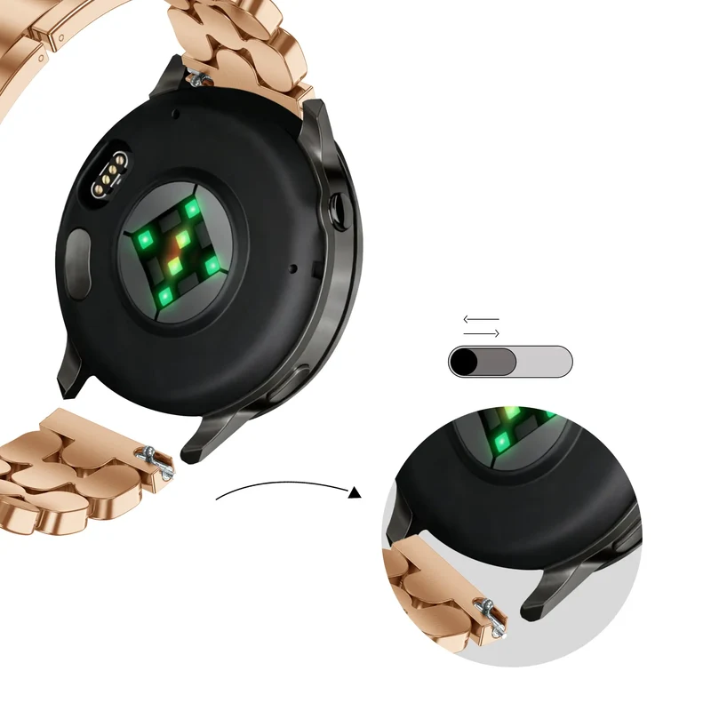 Bandz Garmin Vivomove 3s Stahlarmband 'Oval' (Roségold)
