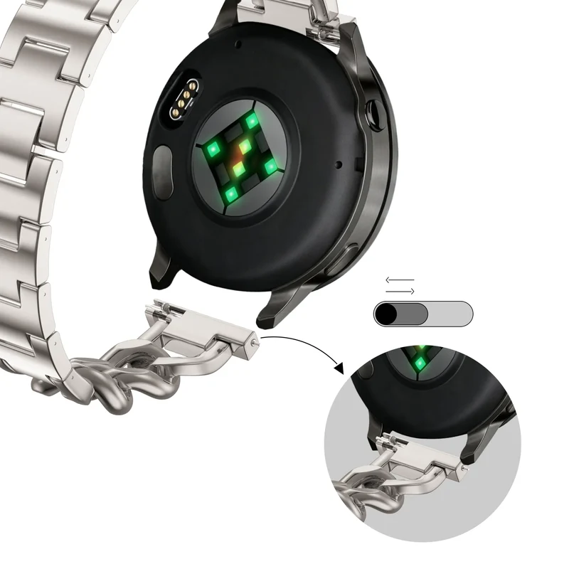 Bandz Huawei Watch GT 5 Pro - 42mm Metallarmband 'Chains' (Polarstern)