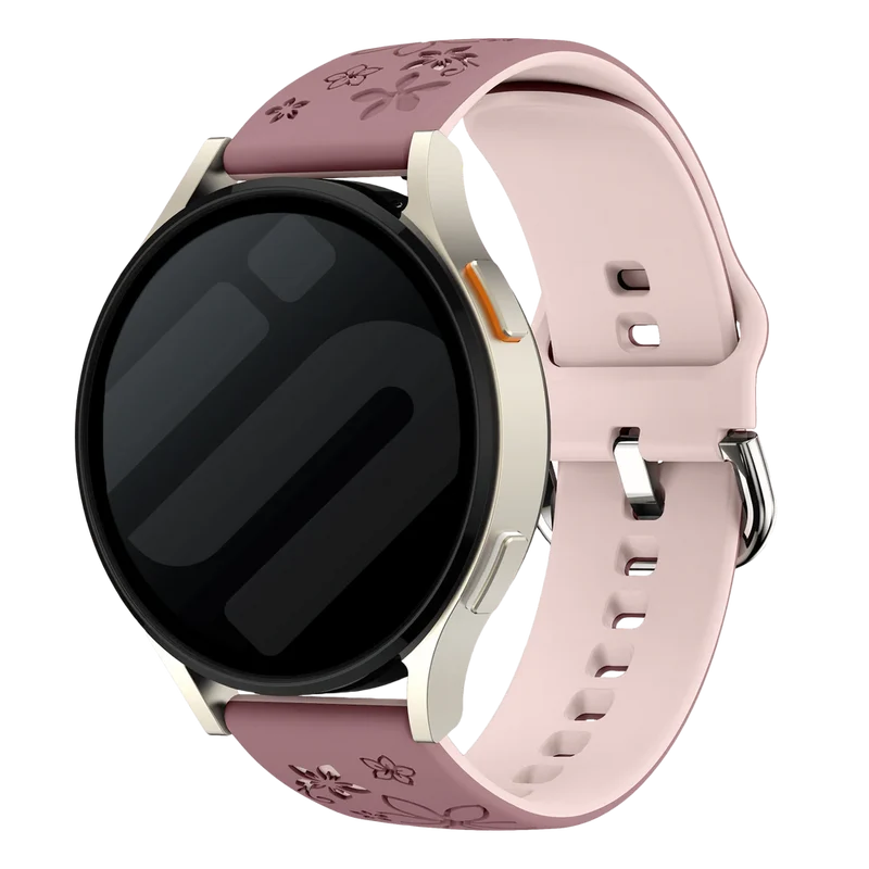 Zenwatch Venice Pro Flower Silikonarmband (Rauchiges Lila/ Hellrosa)