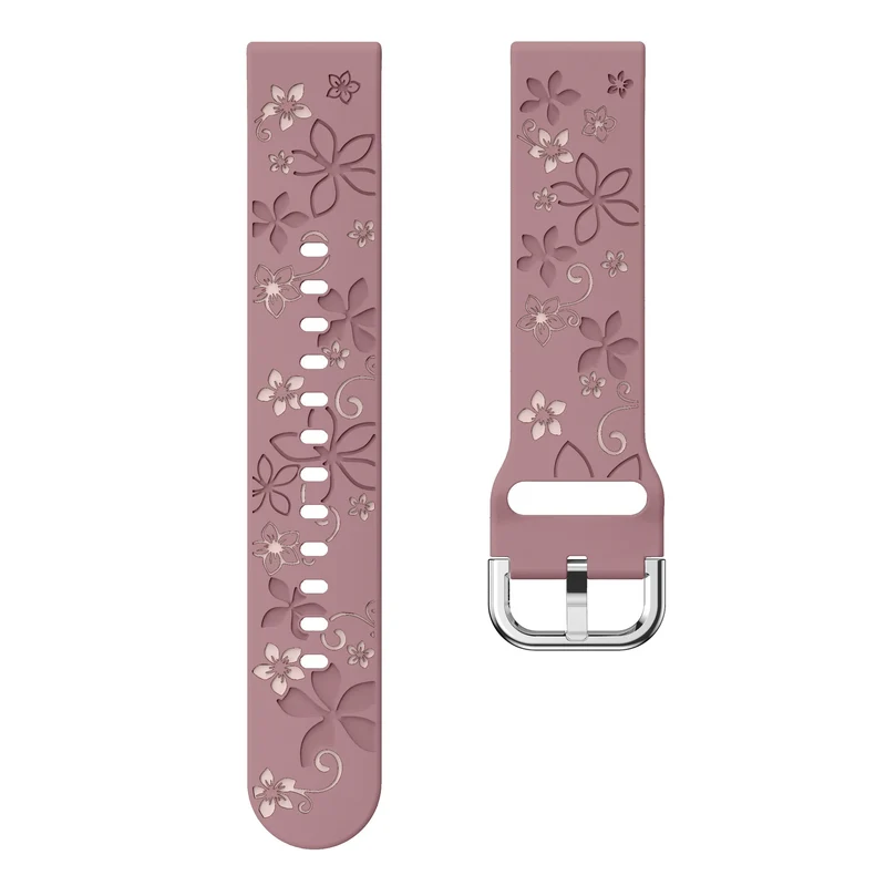 Huawei Watch GT 7 - 41mm Flower Silikonarmband (Rauchiges Lila/ Hellrosa)