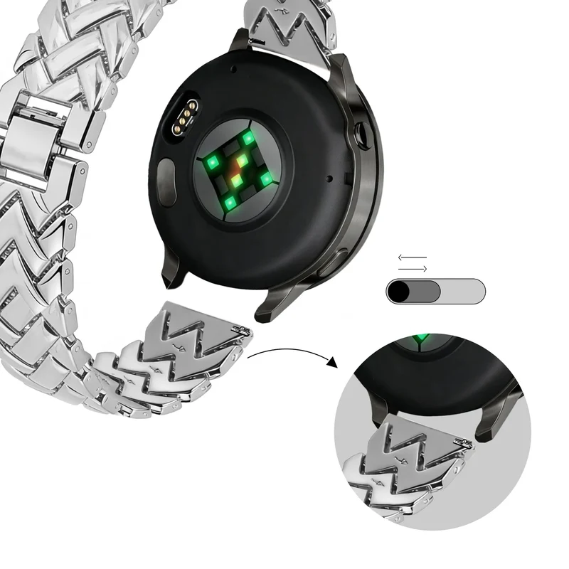 Bandz Zenwatch Venice Pro Metallarmband 'V-Type' (Silber)
