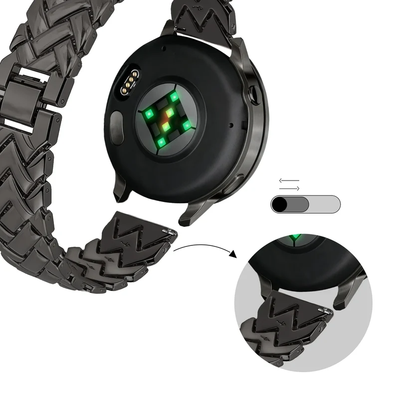 Bandz Zenwatch Venice Pro Metallarmband 'V-Type' (Schwarz)