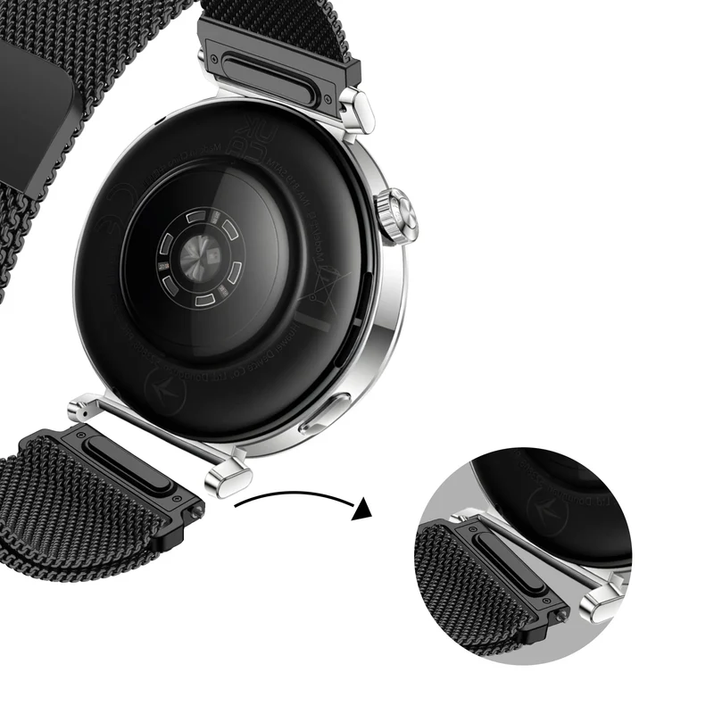 Bandz Zenwatch Venice Pro 2 Milanese Armband 'Easy Fit' (Schwarz)