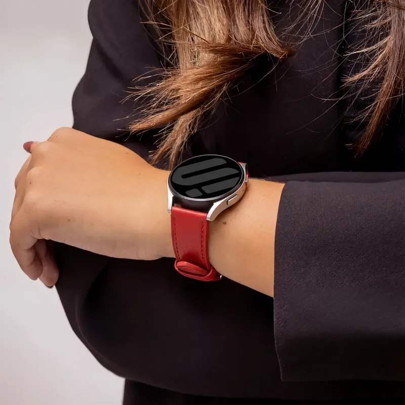 OnePlus Watch 4 - 47mm Modernes Lederarmband (Rot)