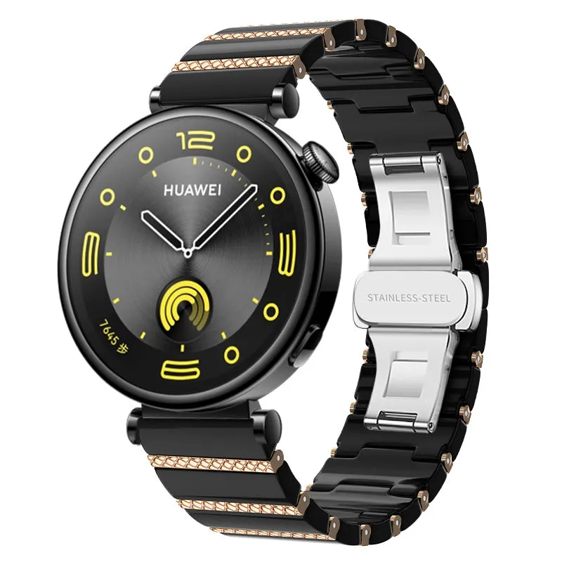 Huawei Watch GT 7 - 41mm One Bead Keramikarmband (Schwarz/Roségold)