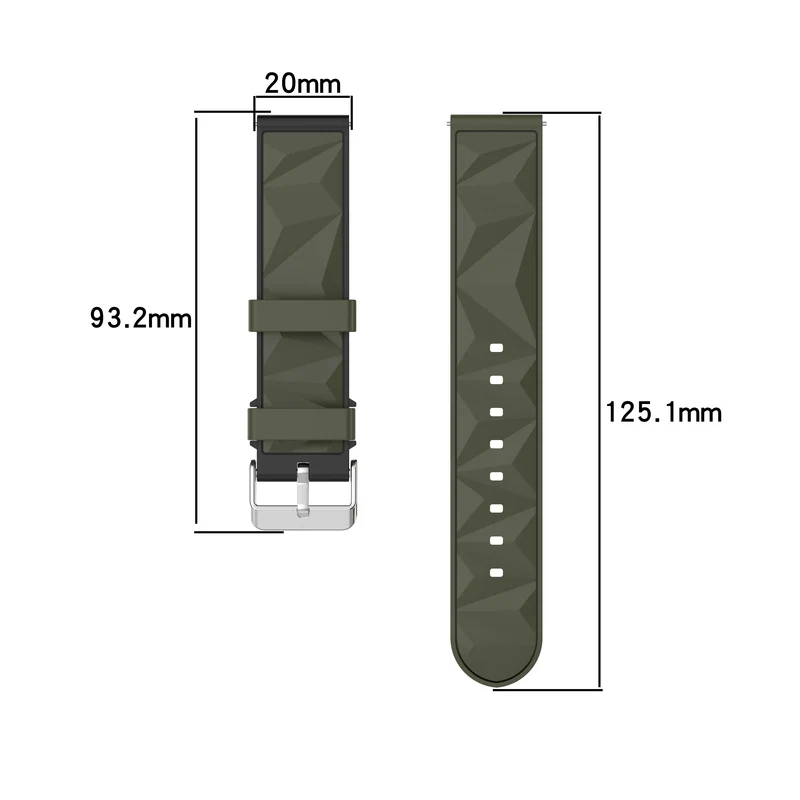 Coros Pace 3 Diamond Sportarmband (Armeegrün/Schwarz)