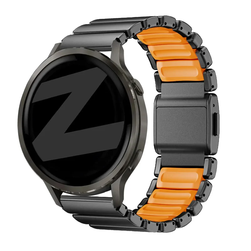 Bandz Amazfit GTR 4 Titanarmband 'Hybrid' (Schwarz/Orange)