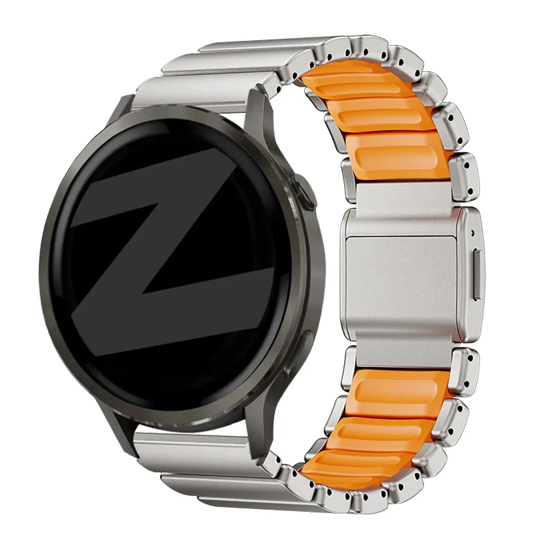 Bandz Gard Pro Health Smartwatch 2+ Titanarmband 'Hybrid' (Titan/Orange)