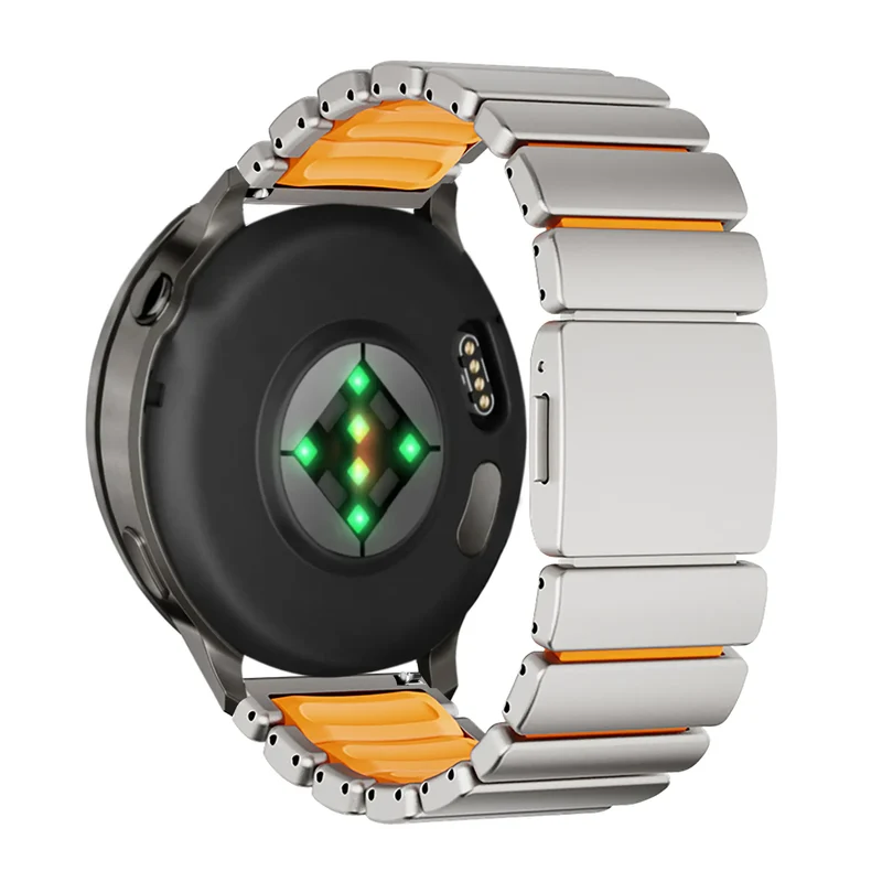 Bandz Gard Pro Health Smartwatch 2+ Titanarmband 'Hybrid' (Titan/Orange)