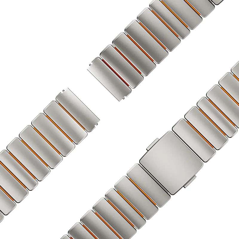 Bandz Gard Pro Health Smartwatch 2+ Titanarmband 'Hybrid' (Titan/Orange)
