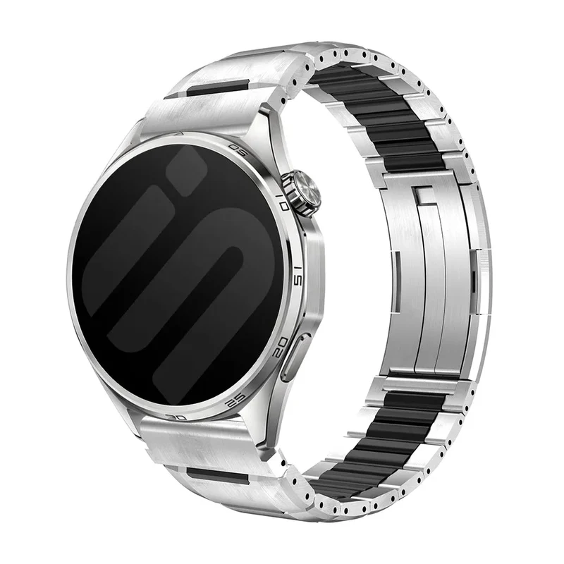 Huawei Watch GT Runner 'One Push' Stahl-Hybridarmband (Titan/Schwarz)