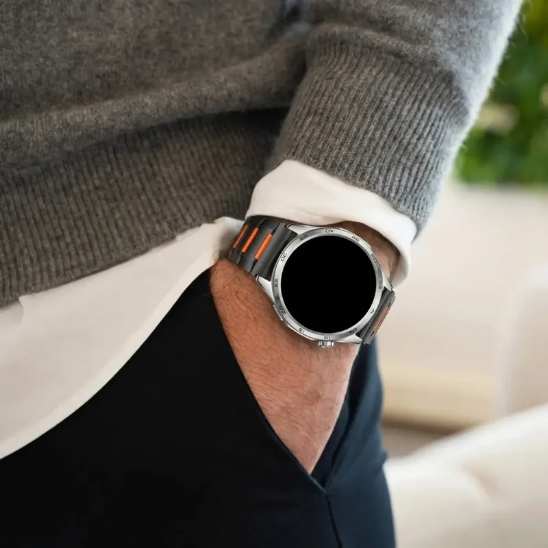 Xiaomi Watch 2 'One Push' Stahl-Hybridarmband (Schwarz/Orange)