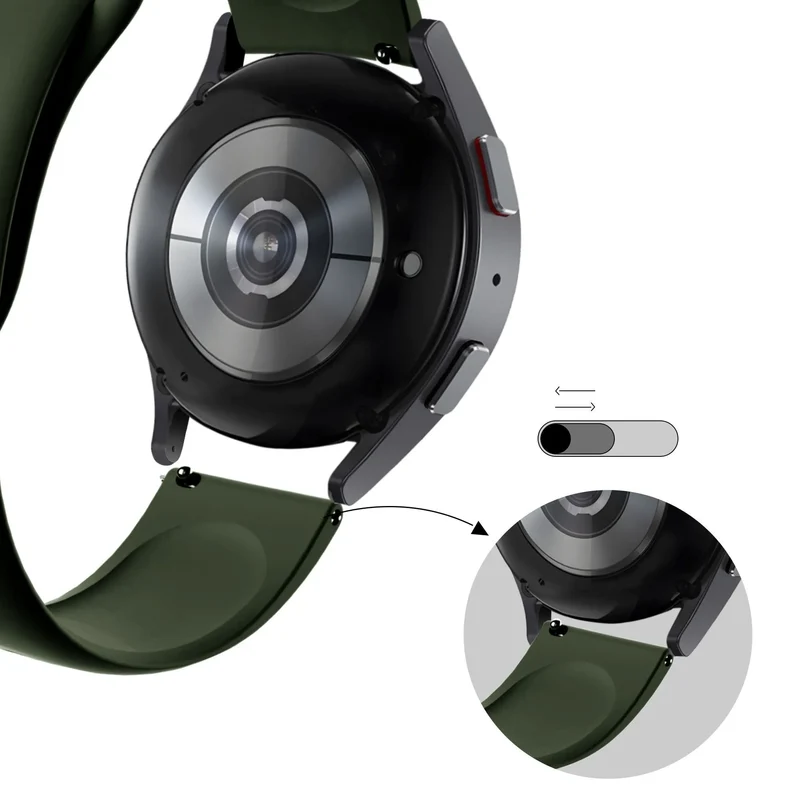 Bandz Huawei Watch 6 - 46mm Sportarmband 'Deluxe' (Olivgrün)