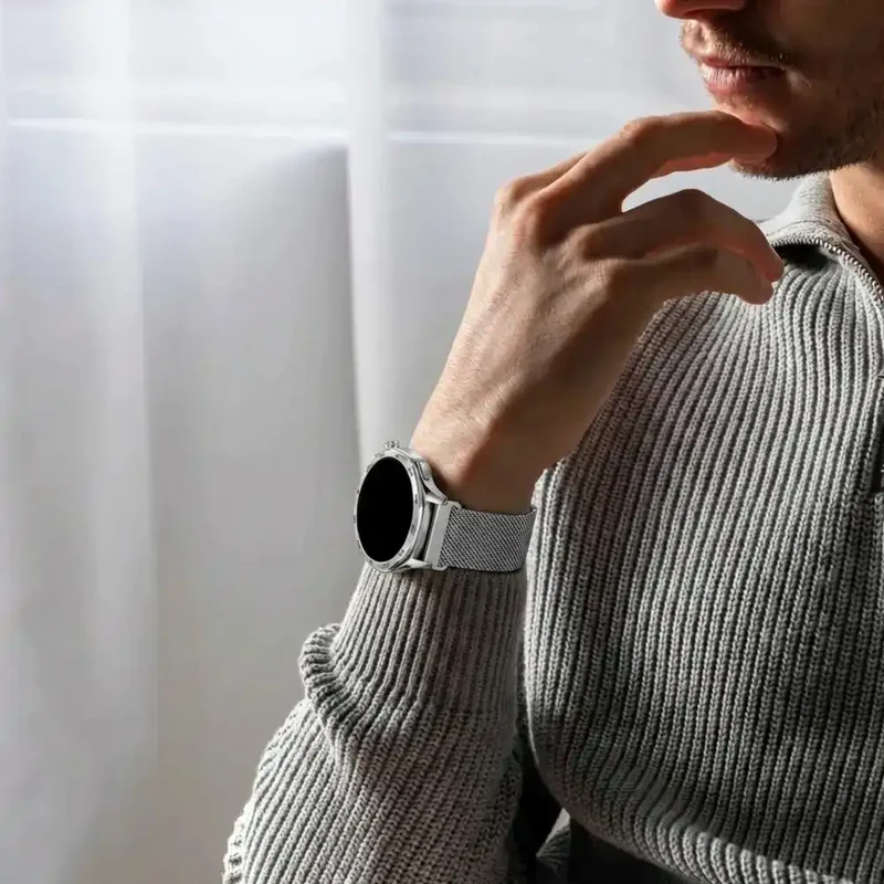 Bandz Huawei Watch 6 - 46mm Milanese Armband 'Easy Fit' (Silber)