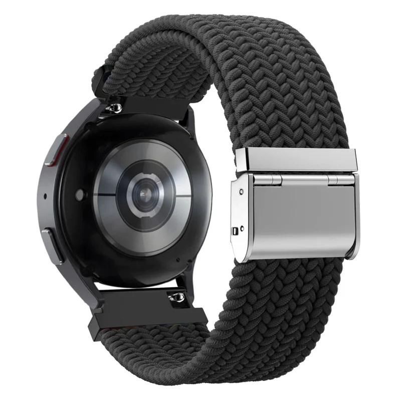 Bandz Huawei Watch 6 - 46mm Gewebtes Nylonarmband (Schwarz)