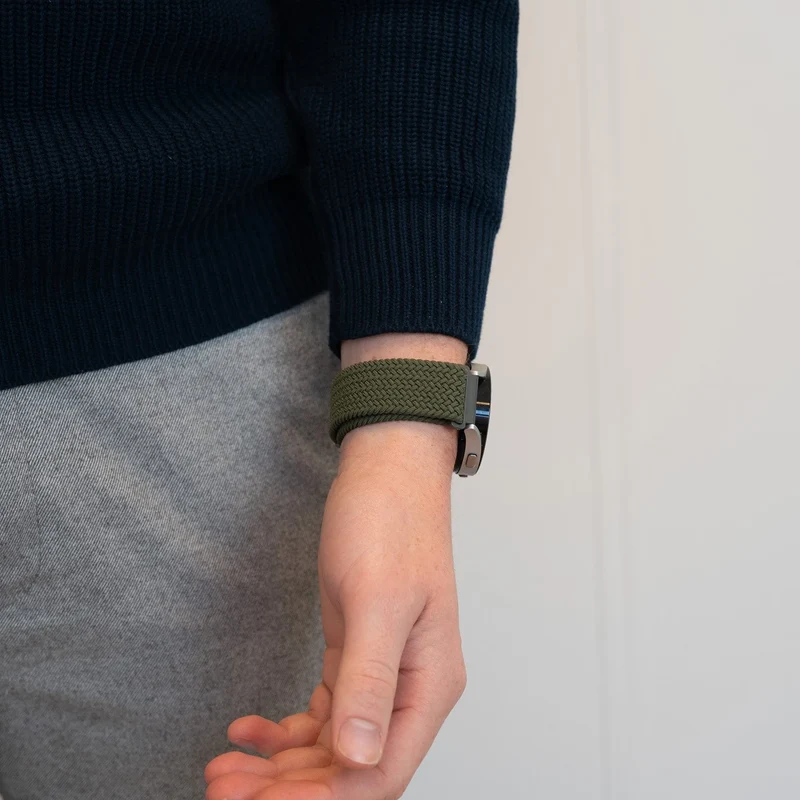 Bandz Huawei Watch GT 7 Pro Gewebtes Nylonarmband (Olivgrün)
