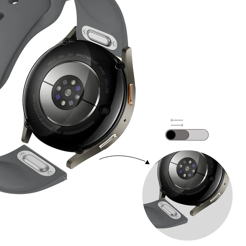 Bandz Huawei Watch 6 - 46mm Sportarmband 'Easy Fit' (Grau)