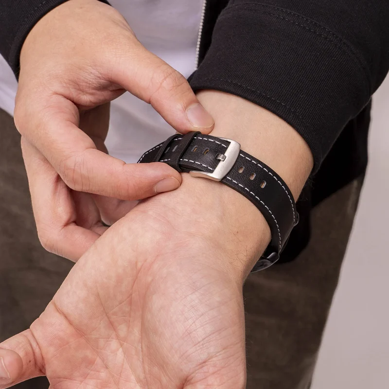 Huawei Watch GT 7 Pro Lederarmband 'One Push' (Schwarz)