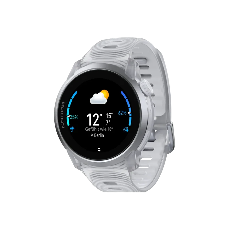Coros Sportuhr Pace 4, Silikonarmband, Cloud White