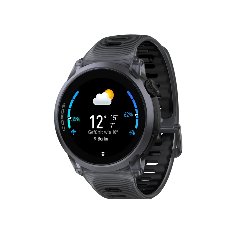 Coros Sportuhr Pace 4, Silikonarmband, black crystal