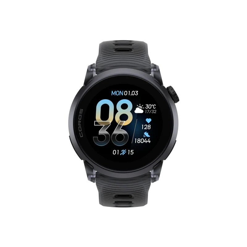 Coros Sportuhr Pace 4, Silikonarmband, black crystal