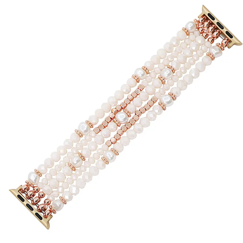 Apple Watch Perlenbesetztes Kristallarmband (Rosa)