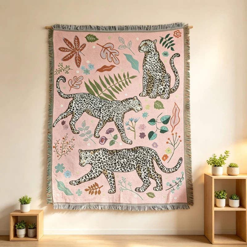 Künstlerische Leopard-Themen Wandteppich Decke