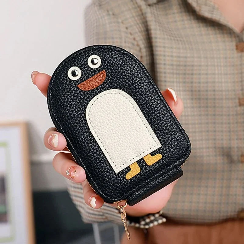 PU-Brieftasche für Kreditkarten und niedliche Pinguine | Karnz