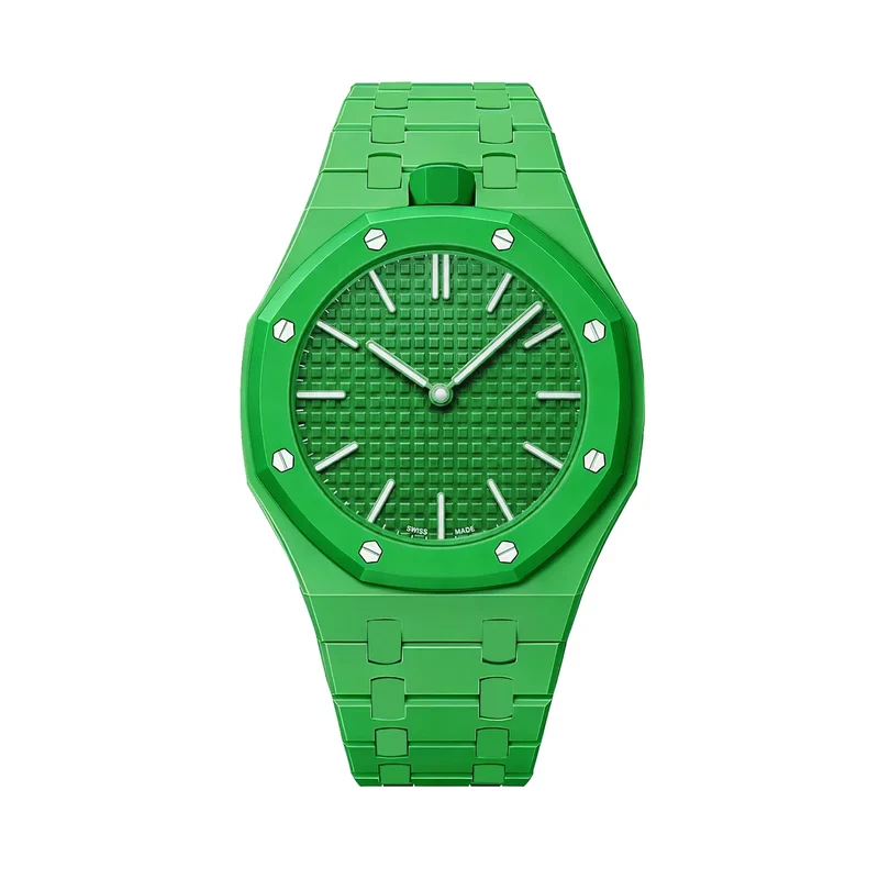 Swatch Royal Pop Biokeramik-Armband – 12 Uhr (Dunkelgrün)