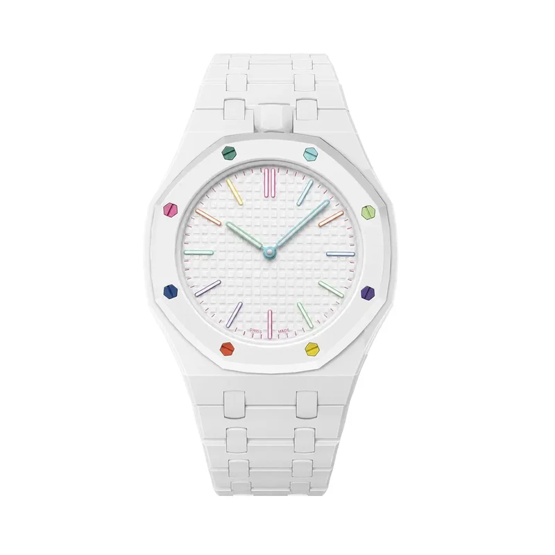 Swatch Royal Pop Biokeramik-Armband – 12 Uhr (Weiß)