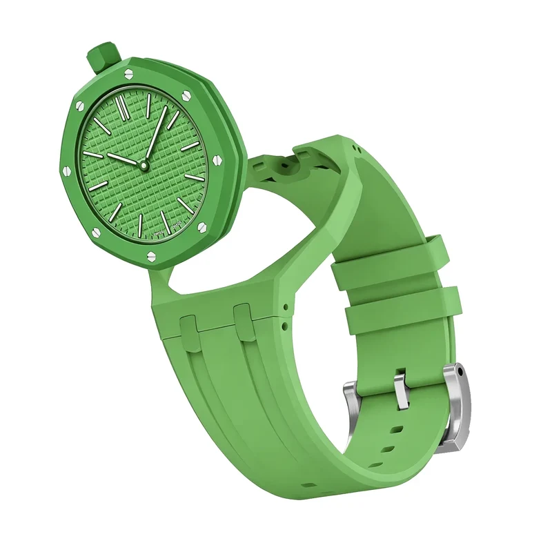 Swatch Royal Pop Silikon Armband - 12 Uhr (Dunkelgrün)
