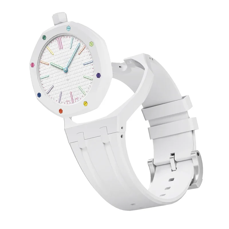 Swatch Royal Pop Silikon Armband - 12 Uhr (Weiß)