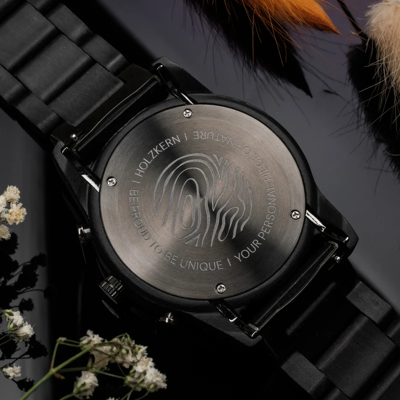 Holzkern Northwall 9010631016388 Herrenuhr • Holzgehäuse • Quarz-Chronograph