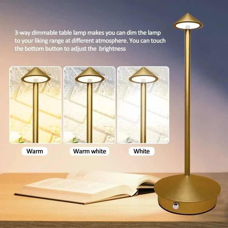 Karnz | Wiederaufladbare Tischlampe Kreative Esszimmer Touch Led Hotel Bar Kaffee Pina Pro Tischlampe Lampada Da Tavolo Dekorative Schreibtischlampe
