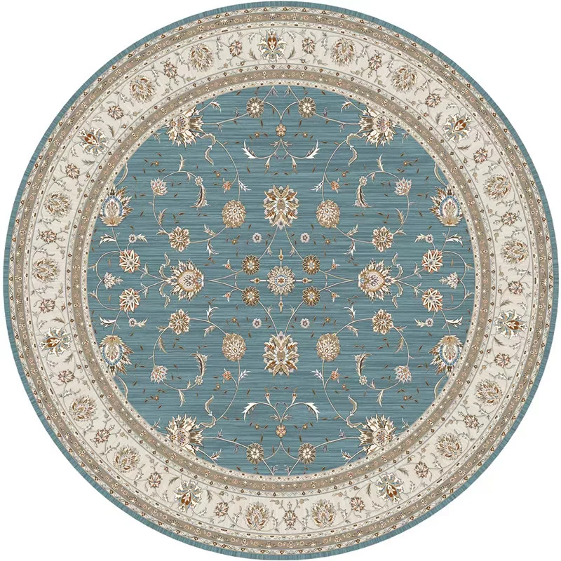 Runder Vintage Floral Teppich