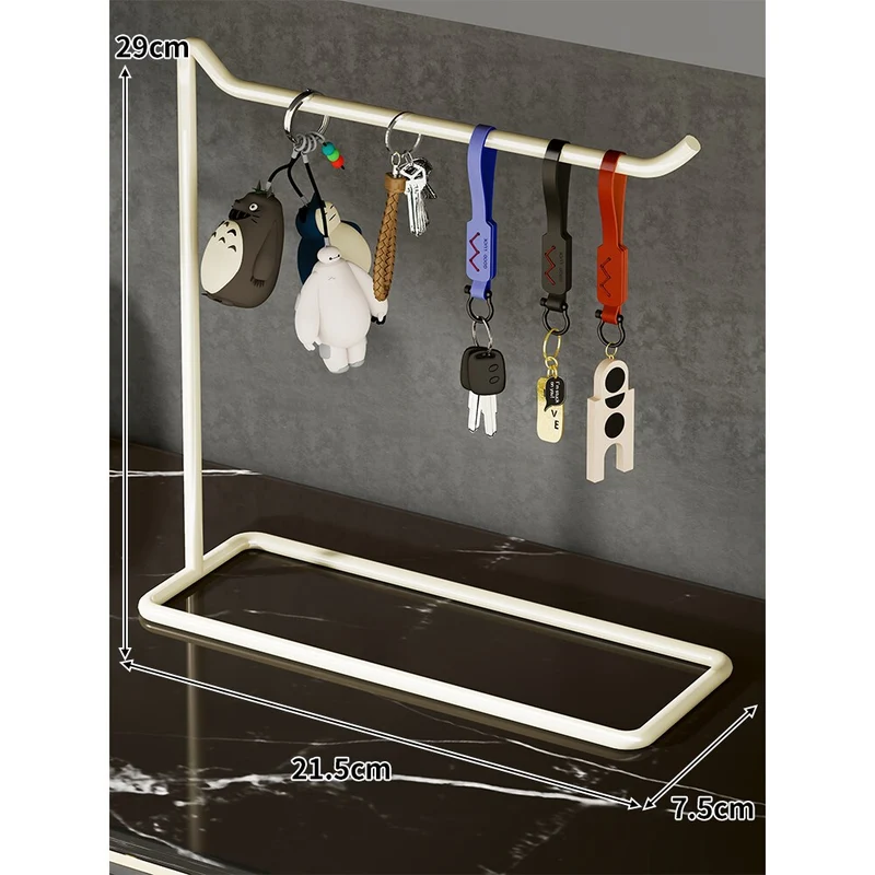 Slim Desktop Schlüsselanhänger & Zubehör Hängeständer mit minimalem Metallrahmen