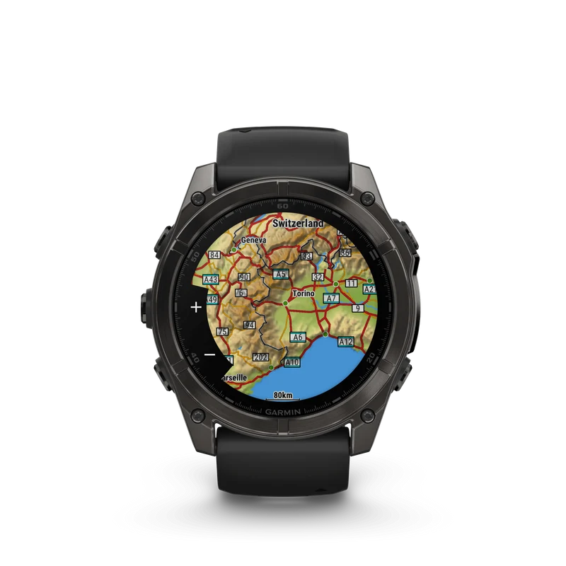 Garmin Fenix® 8 – 51 mm, AMOLED, Sapphire, Schwarz/Carbongrau DLC Titan