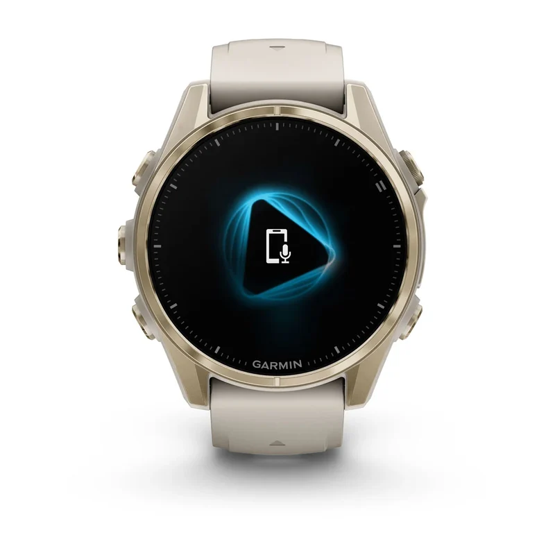 Garmin fenix® 8 – 43 mm, AMOLED Sapphire, Nebelgrau/Softgold