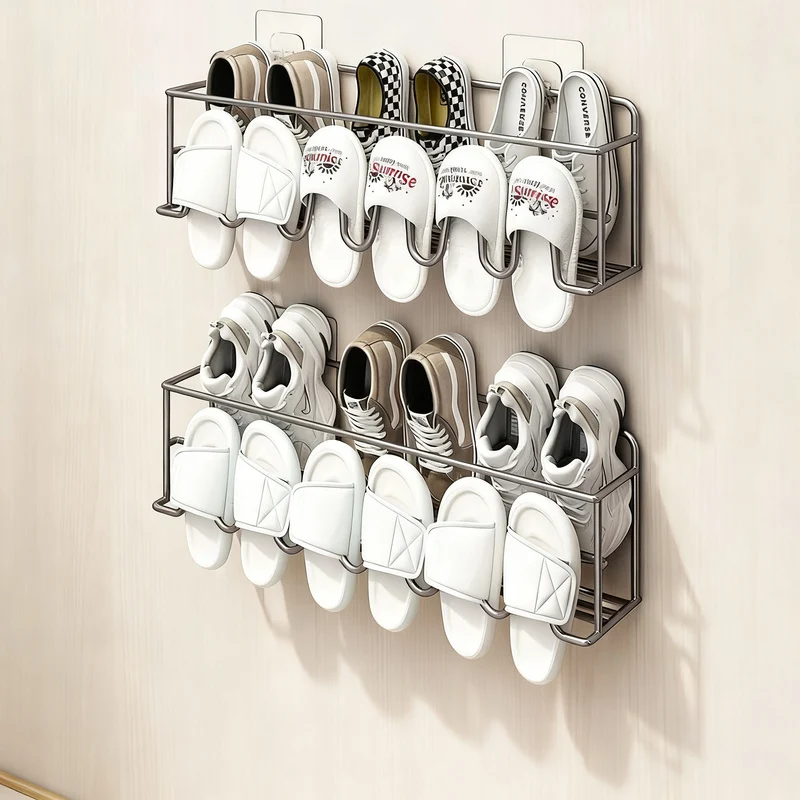Wandmontiertes Schuhregal ohne Bohren