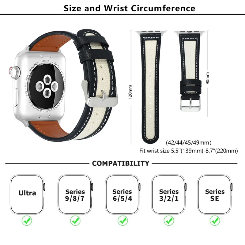 Bemerkenswert Reizvoll Apple Smartwatch Kunstleder Universell Armband