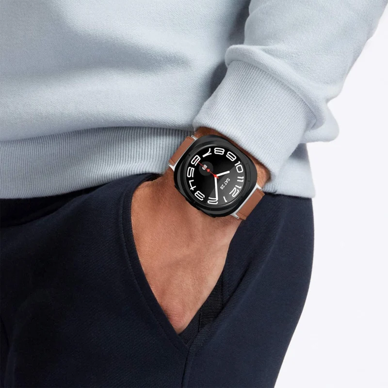 Sehr Elegant Samsung Galaxy Watch Ultra 47mm Echtes Leder Armband