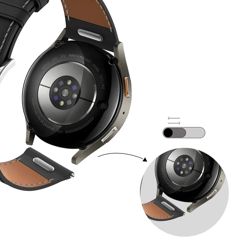 Bandz Suunto Run 2 Lederarmband 'Easy Fit' (Schwarz)