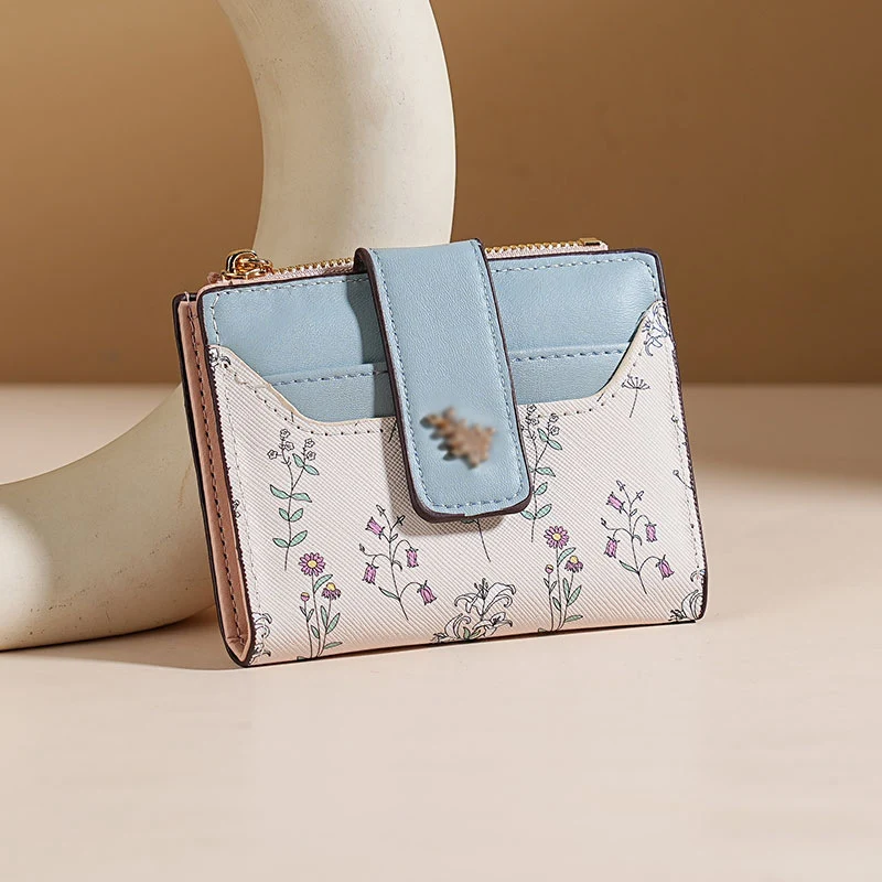Floral Print Leder Kartenetui