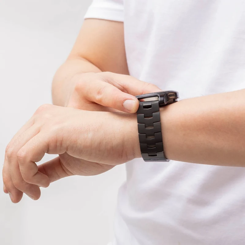 Coros Pace 4 Pro Gebürstetes Titanarmband (Flache Schließe) (Schwarz)