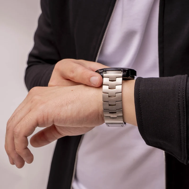 Suunto Run 2 Gebürstetes Titanarmband (Flache Schließe) (Silber)