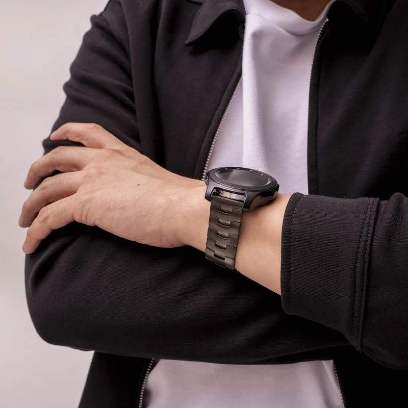 Suunto Run 2 Gebürstetes Titanarmband (Flache Schließe) (Graphit)