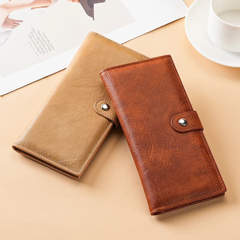 Elegante Texturierte Leder Lange Geldbörse