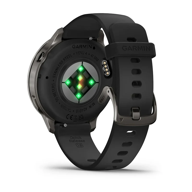 Garmin Venu® 4 - 41 mm Schwarz/Schiefergrau mit Schnellwechsel-Silikon-Armband 18 mm