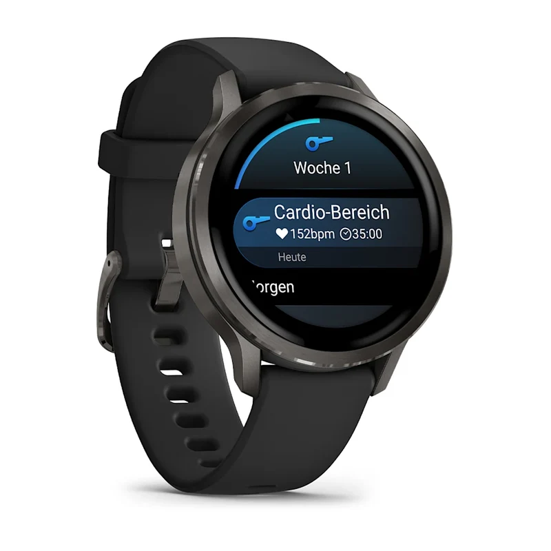 Garmin Venu® 4 - 41 mm Schwarz/Schiefergrau mit Schnellwechsel-Silikon-Armband 18 mm
